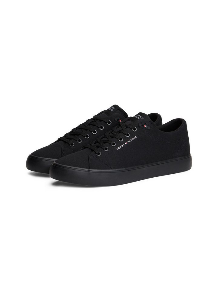 Tommy Hilfiger HARLEM CORE II CVS Sneaker Freizeitschuh, Halbschuh, Schnürer mit Logo-Aufnäher an der Schuhzunge (schwarz)