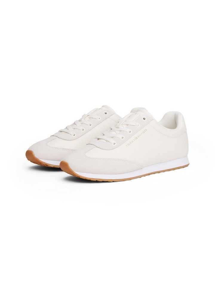 Tommy Hilfiger HERITAGE FASHION RUNNER MIX MAT Sneaker, Freizeitschuh, Halbschuh, Schnürer mit seitlichem Logoschriftzug (weiß)