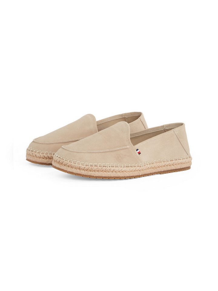 Tommy Hilfiger HILFIGER FLEX ESPA SUEDE LOAFER Espadrille, Sommerschuh, Schlupfschuh, Slipper mit Bastbezug am Plateau