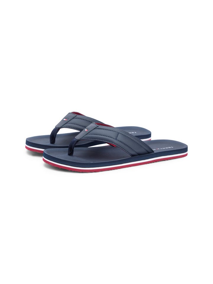 Tommy Hilfiger HILFIGER PADDED BEACH SANDAL Zehentrenner Sommerschuh, Flats, Strandschuh mit Ziersteppung
