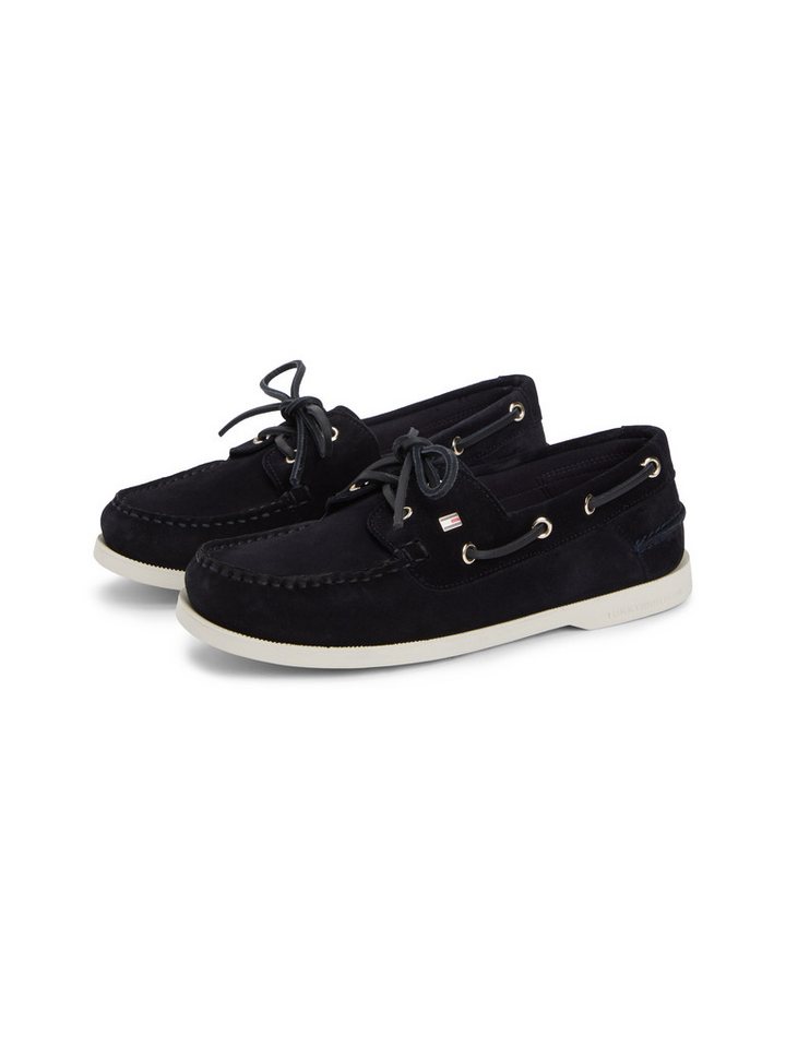 Tommy Hilfiger HILFIGER SUEDE BOAT SHOE Bootsschuh Freizeitschuh, Halbschuh, Schnürer mit modischen Durchzügen