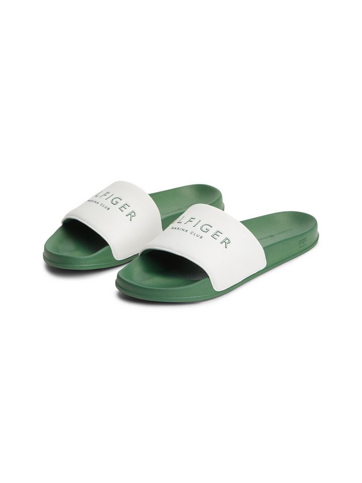 Tommy Hilfiger HILIFGER NEOPRENE POOL SLIDE Pantolette Sommerschuh, Poolslide mit Kontrast-Logoschriftzug, schmale Form