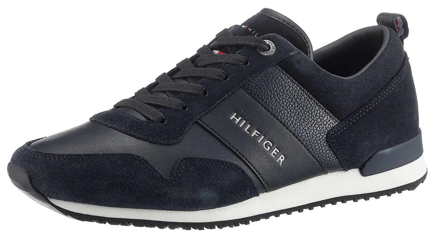 Tommy Hilfiger ICONIC LEATHER SUEDE MIX RUNNER Sneaker, Freizeitschuh, Halbschuh, Schnürschuh im Materialmix