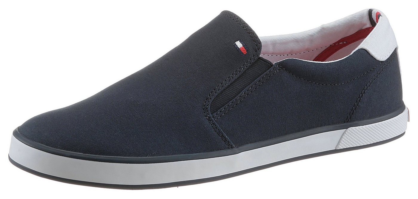 Tommy Hilfiger ICONIC SLIP ON SNEAKER Slip-On Sneaker Slipper, Freizeitschuh, Halbschuh mit seitlichen Stretcheinsätzen (blau)