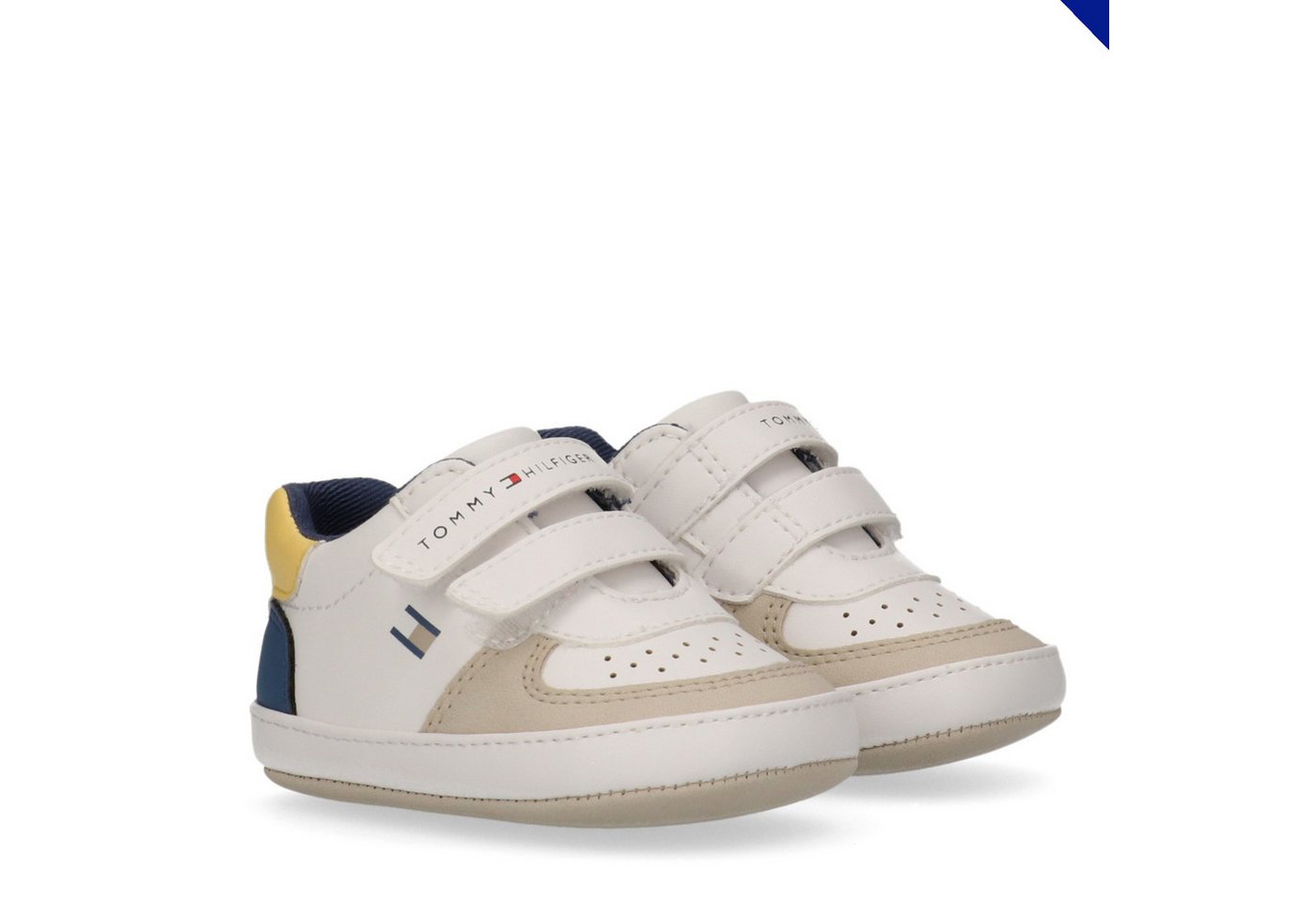 Tommy Hilfiger Lauflernschuh Retro Sneaker, Klettschuh, Halbschuh für Babys, mit Lochmuster