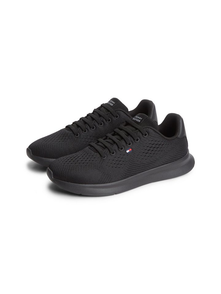 Tommy Hilfiger LIGHTWEIGHT RUNNER KNIT Sneaker Freizeitschuh, Halbschuh, Schnürschuh mit seitlicher Logo-Flagg