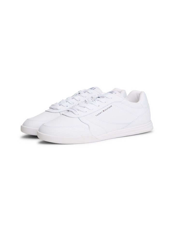 Tommy Hilfiger LOPRO CUP LEATHER Sneaker, Freizeitschuh, Halbschuh, Schnürschuh mit effektvollen Ziernähten (weiß)