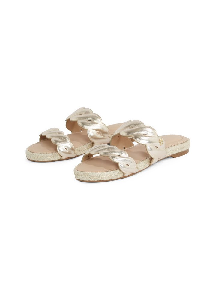 Tommy Hilfiger METALLIC ROPE ESPADRILLE MULE Pantolette, Plateau, Sommerschuh, Flats, Bequemschuh mit geschungener Bandage