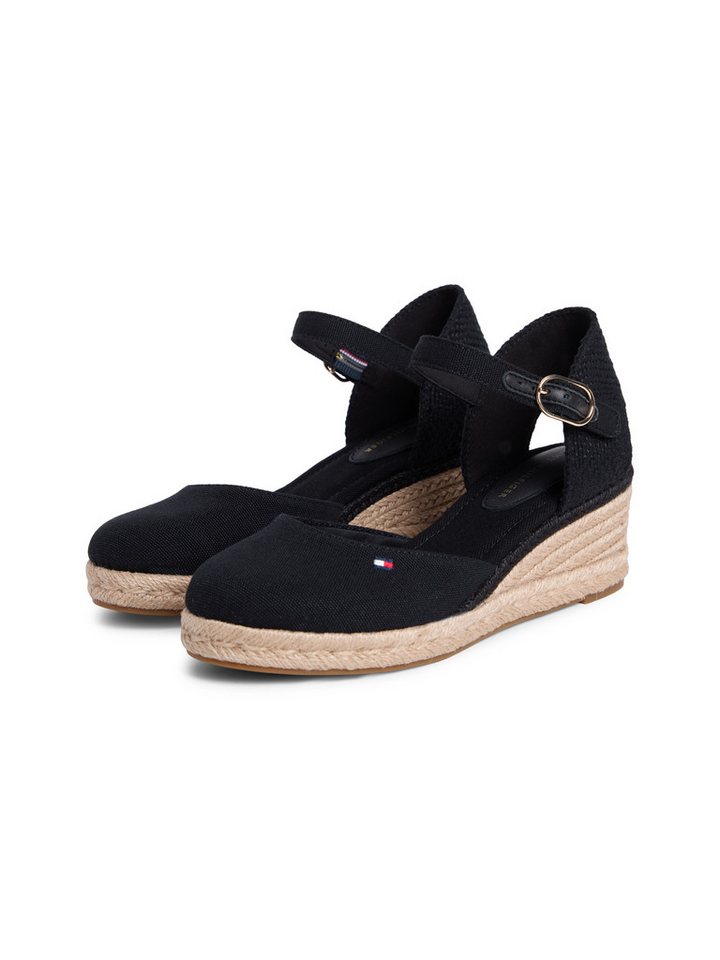 Tommy Hilfiger MID WEDGE ESPAD CLOSED TOE Keilsandalette Plateau, Sommerschuh mit verstellbarer Schnalle, schmale Form
