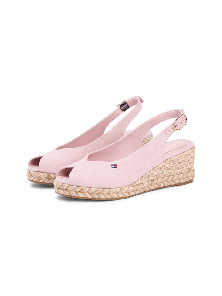 Tommy Hilfiger MID WEDGE ESPAD SLINGBACK SPECK Keilsandalette Sommerschuh, Riemchensandale mit verstellbarem Riemchen