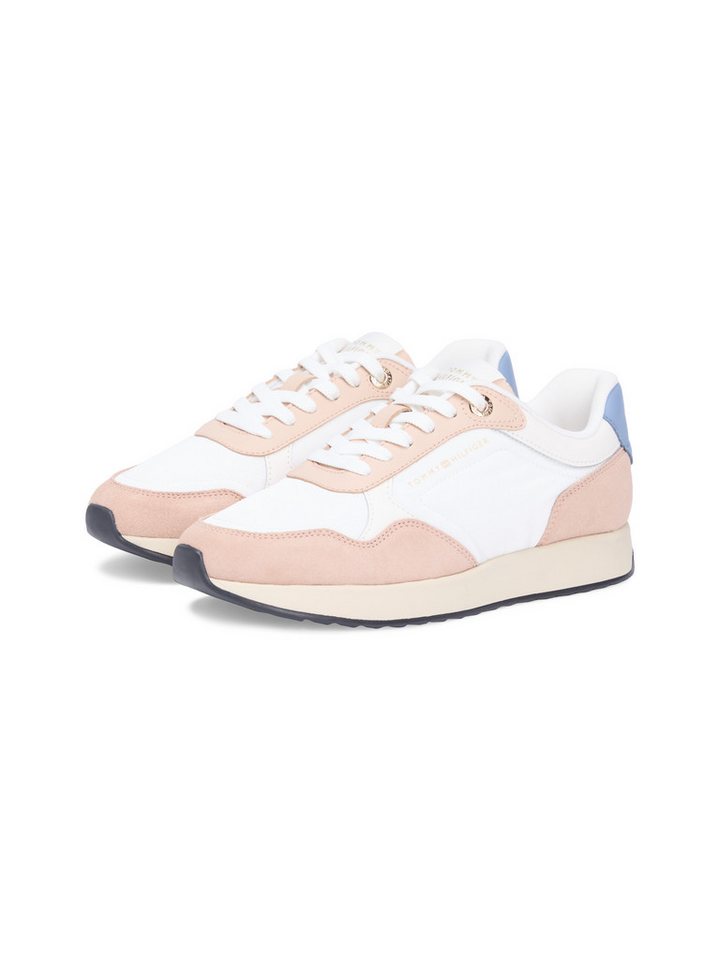 Tommy Hilfiger MIX MATERIAL RUNNER Plateausneaker, Freizeitschuh, Halbschuh, Schnürschuh mit modischem Kontrastbesatz