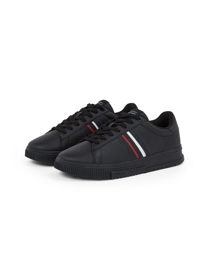 Tommy Hilfiger MODERN CUPSOLE STRIPES LTH Sneaker, Freizeitschuh, Halbschuh, Schnürer mit seitlichen Streifen