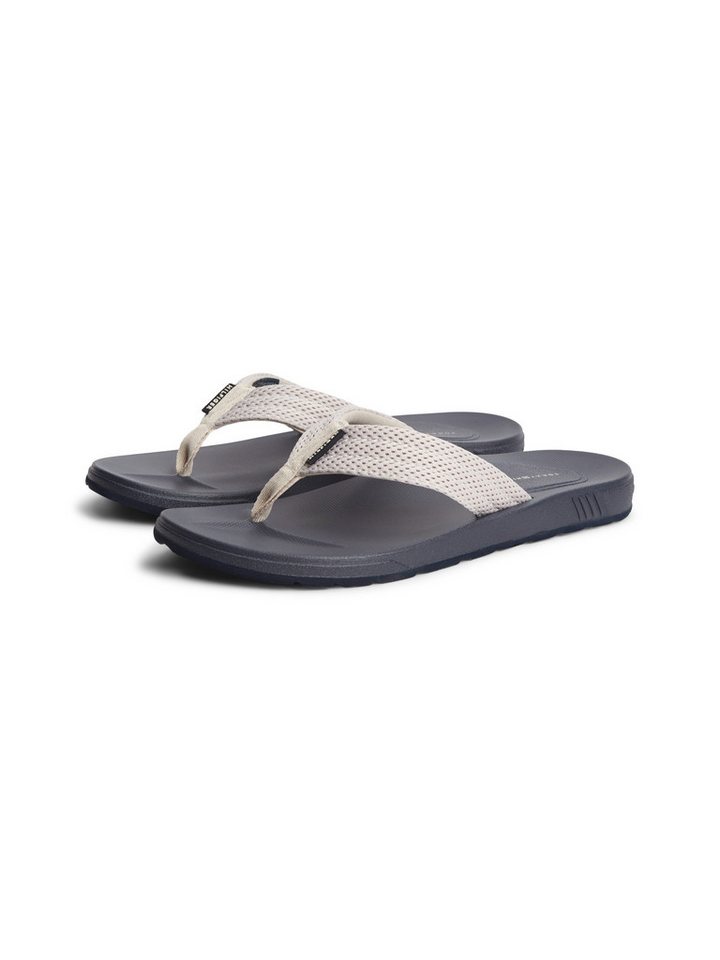 Tommy Hilfiger MOLDED PADDED HILFIGER B SANDAL Zehentrenner Strandschuh, Sommerschuh, Poolslide mit Kontrastbesatz (grau)
