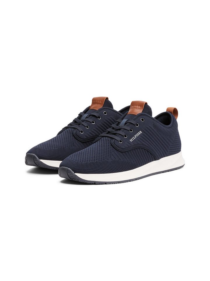 Tommy Hilfiger NEWPORT 3D PREMIUM KNIT Sneaker, Halbschuh, Schnürer, Freizeitschuh mit Kontrast-Logoaufnäher (blau)