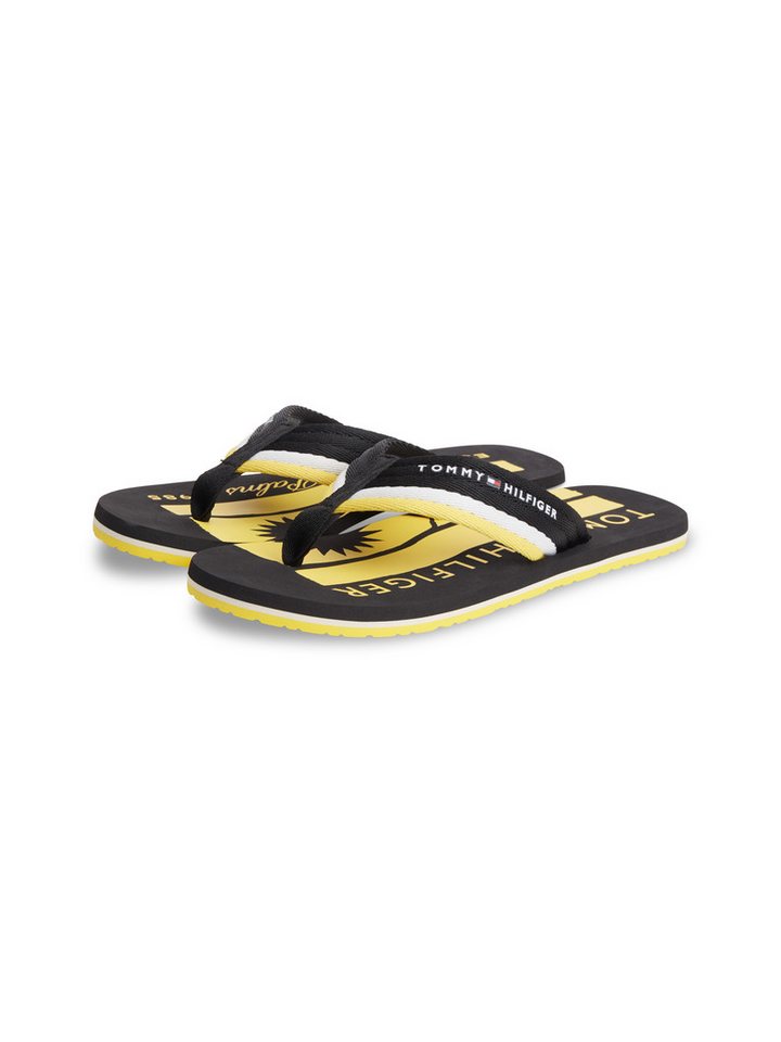 Tommy Hilfiger PATCH HILFIGER BEACH SANDAL Zehentrenner Sommerschuh, Strandschuh mit gestreifter Bandage