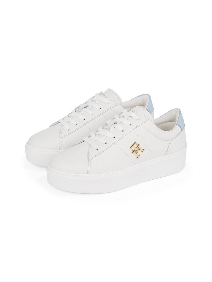 Tommy Hilfiger PLATFORM COURT SNEAKER Plateausneaker, Freizeitschuh, Halbschuh, Schnürschuh mit TH-Schmuckelement