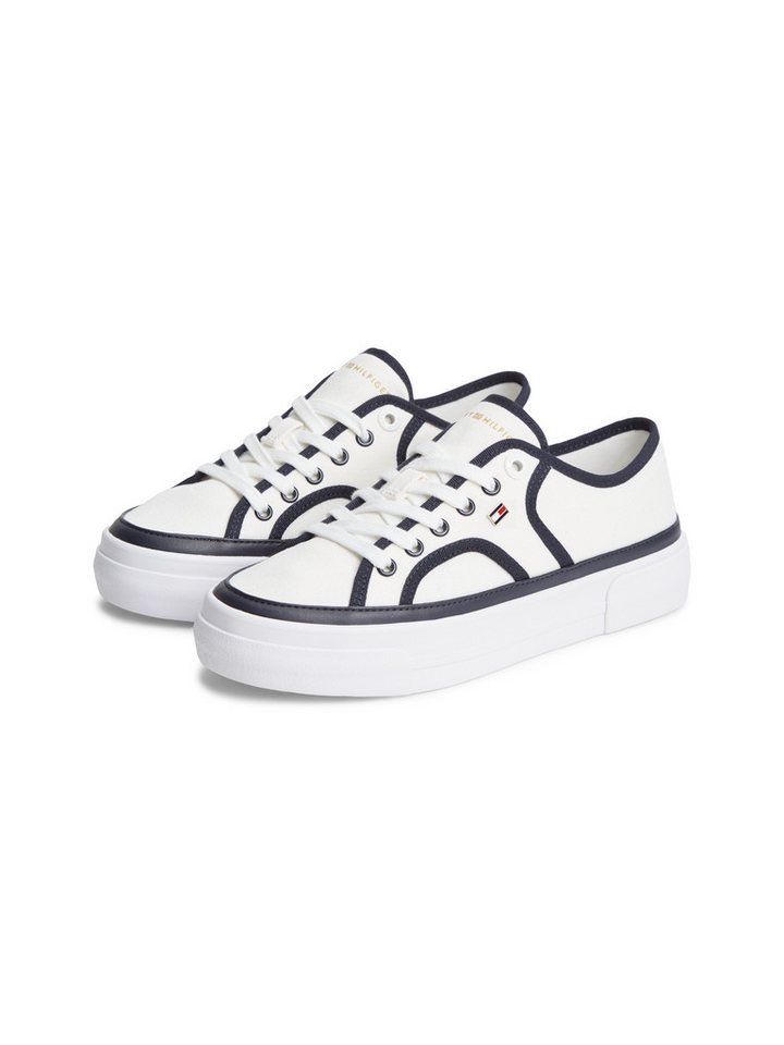 Tommy Hilfiger PLATFORM VULC SNEAKER PIPING Plateausneaker Freizeitschuh, Halbschuh, Schnürschuh mit Kontrast-Paspellierung