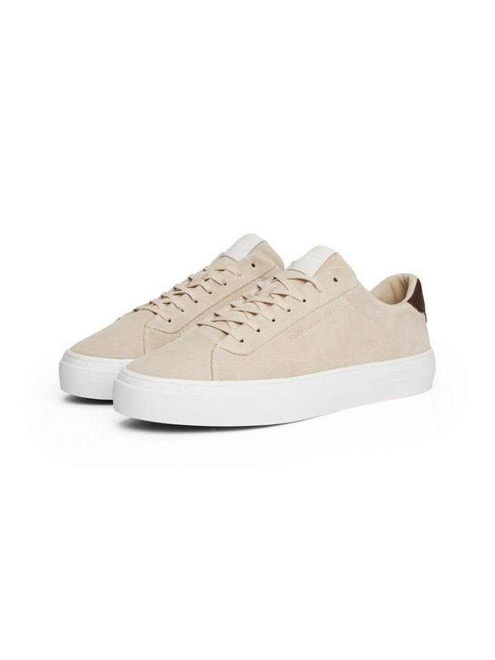 Tommy Hilfiger PREMIUM DRESS CUPSOLE SUEDE Sneaker, Freizeitschuh, Halbschuh, Schnürer mit seitlicher Logoprägung