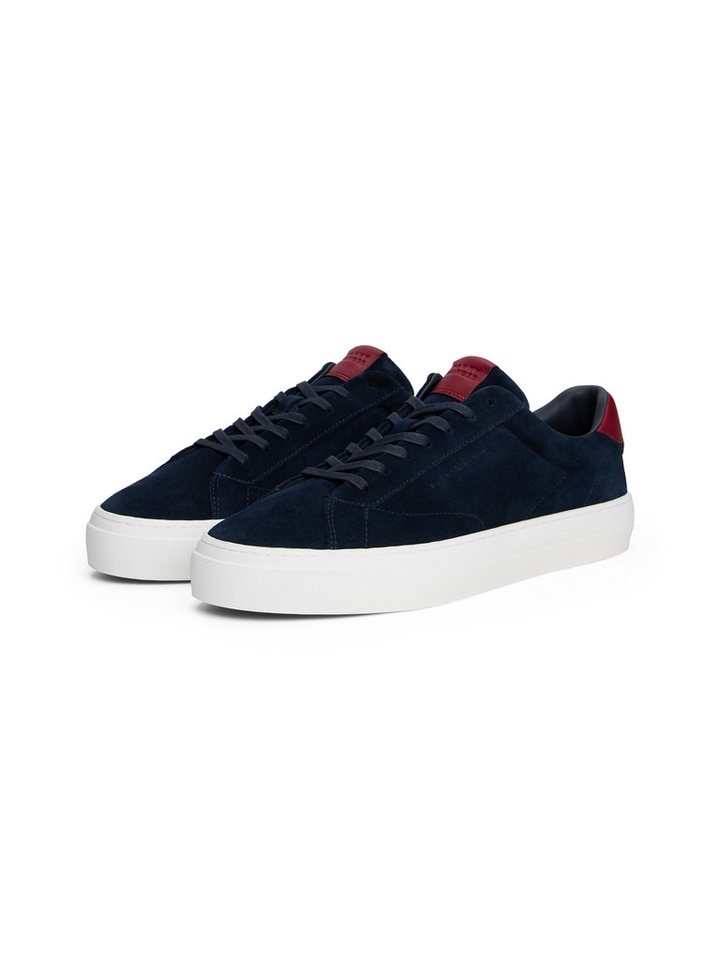Tommy Hilfiger PREMIUM DRESS CUPSOLE SUEDE Sneaker, Freizeitschuh, Halbschuh, Schnürer mit seitlicher Logoprägung (blau)