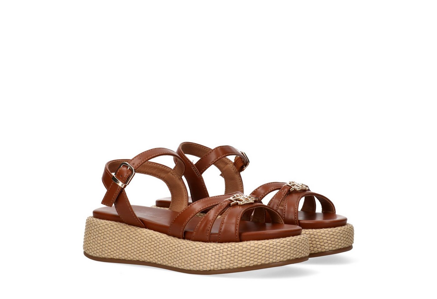 Tommy Hilfiger Sandale, Plateau, Sommerschuh, Wedge Sandale mit Schnallenverschluss (braun)