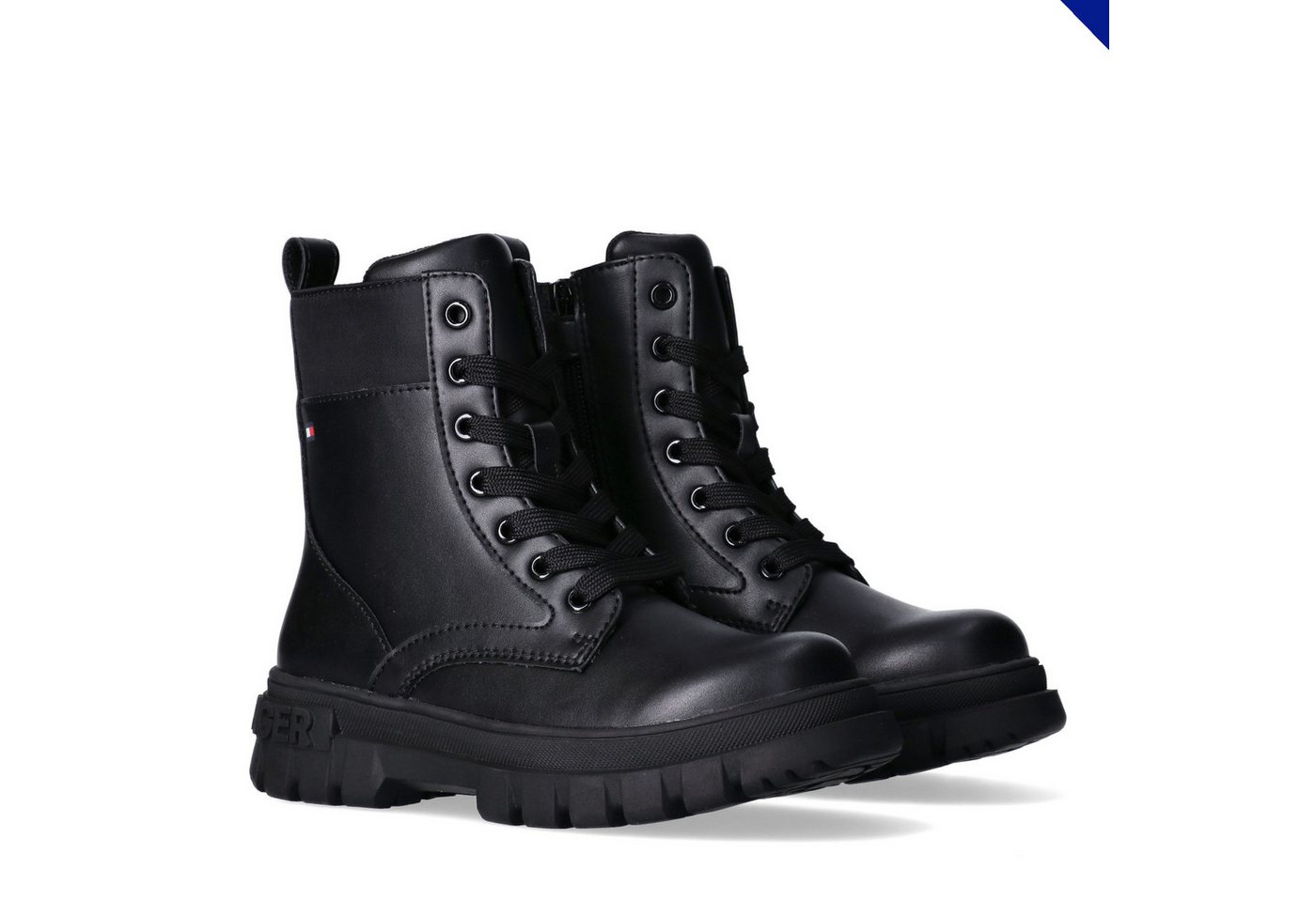 Tommy Hilfiger Schnürboots Biker Boots, Winterboots mit Blockabsatz