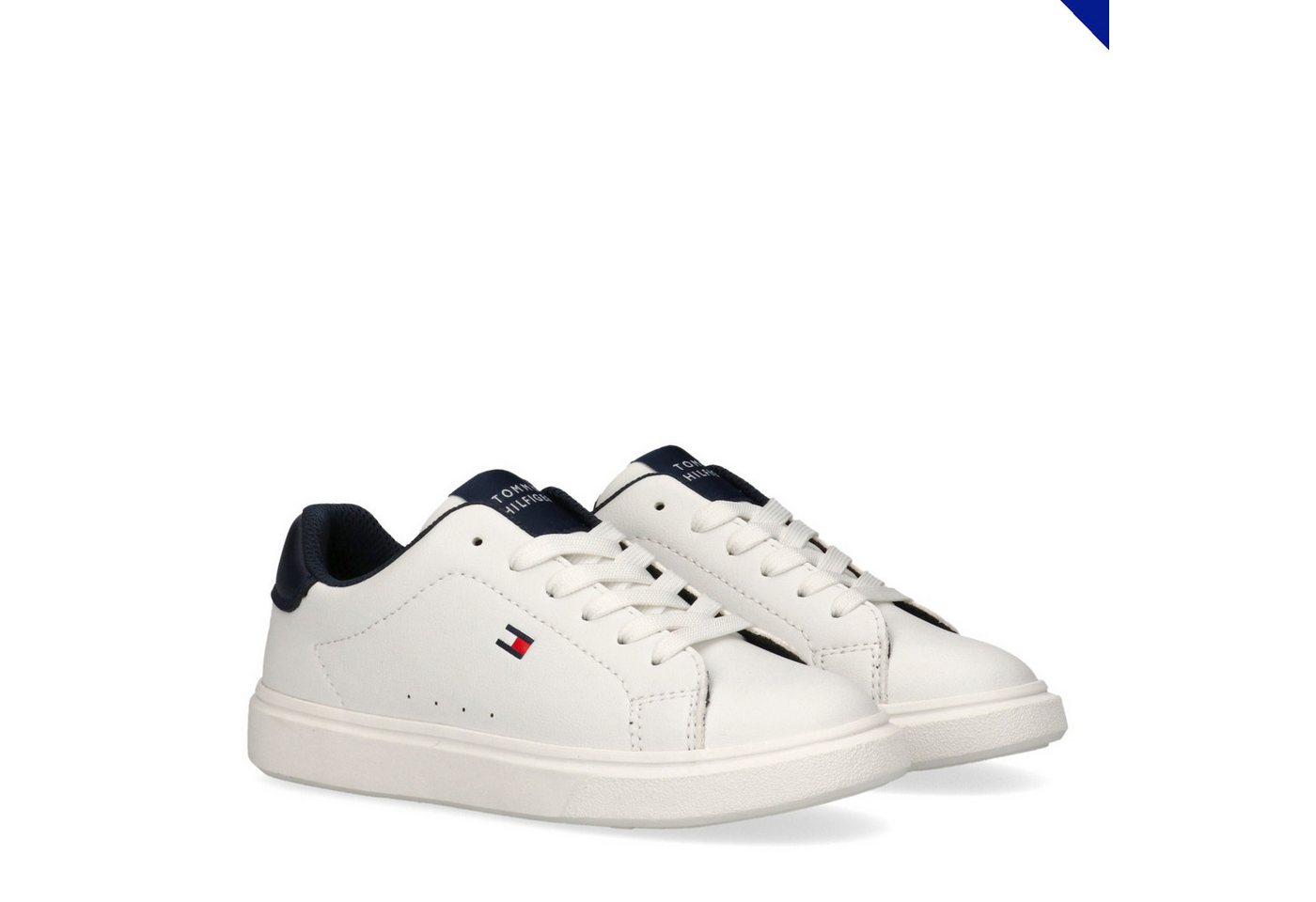 Tommy Hilfiger Sneaker Freizeitschuh, Halbschuh, Schnürer mit dezenten Ziernähten (blau/weiß)