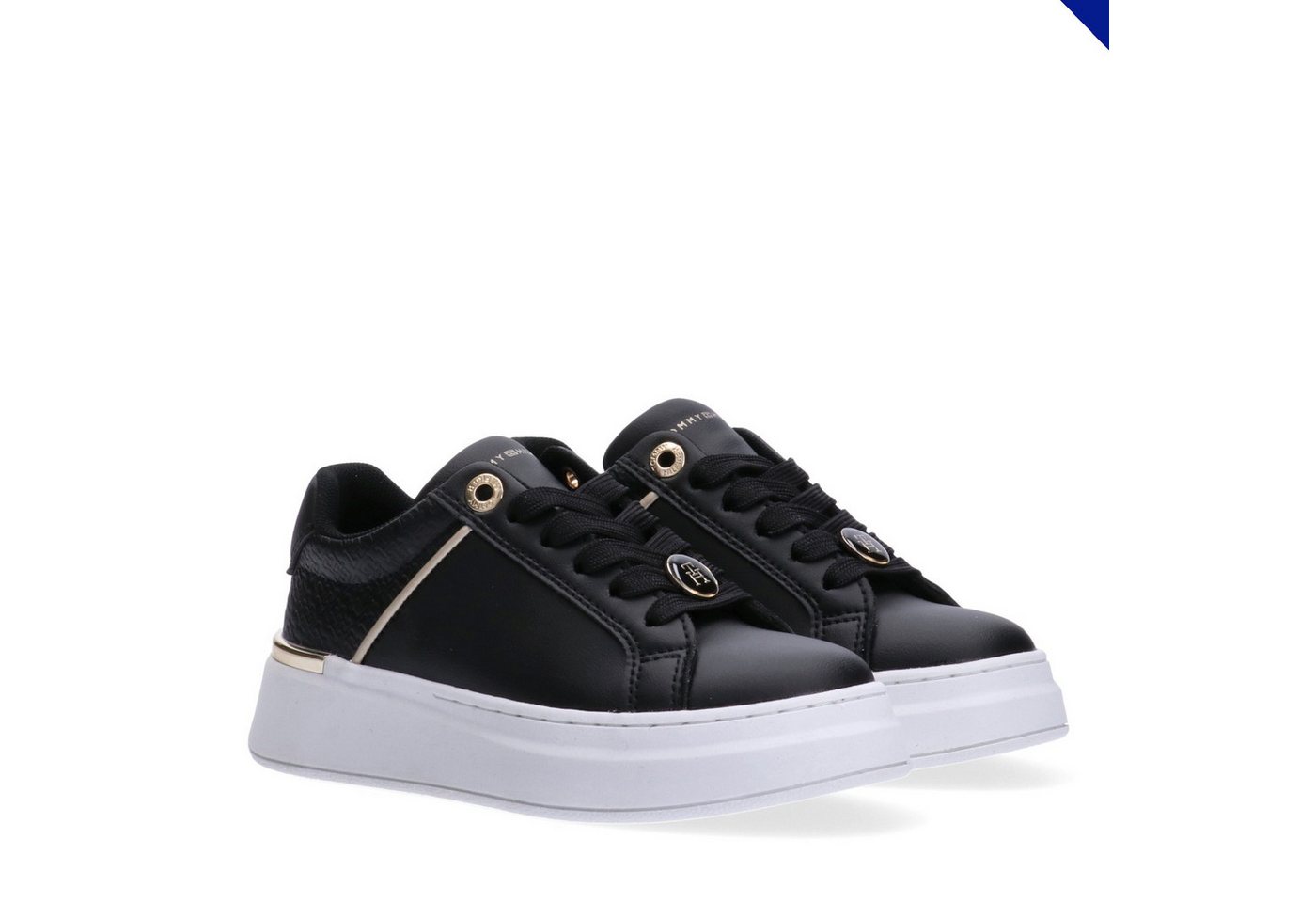 Tommy Hilfiger Sneaker Freizeitschuh, Halbschuh, Schnürer mit goldfarbenen Details
