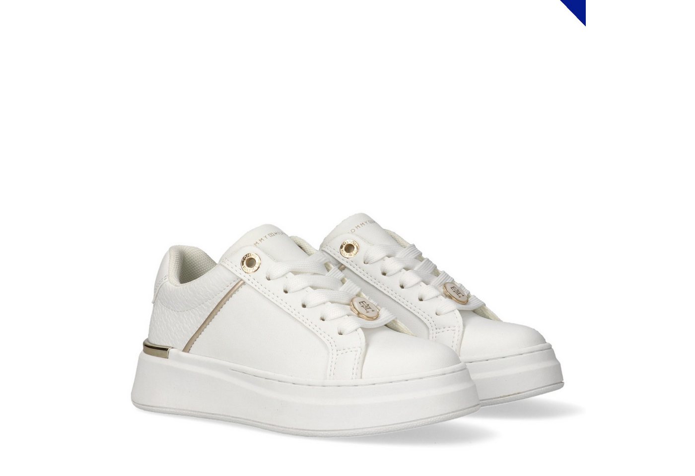Tommy Hilfiger Sneaker Freizeitschuh, Halbschuh, Schnürer mit goldfarbenen Details