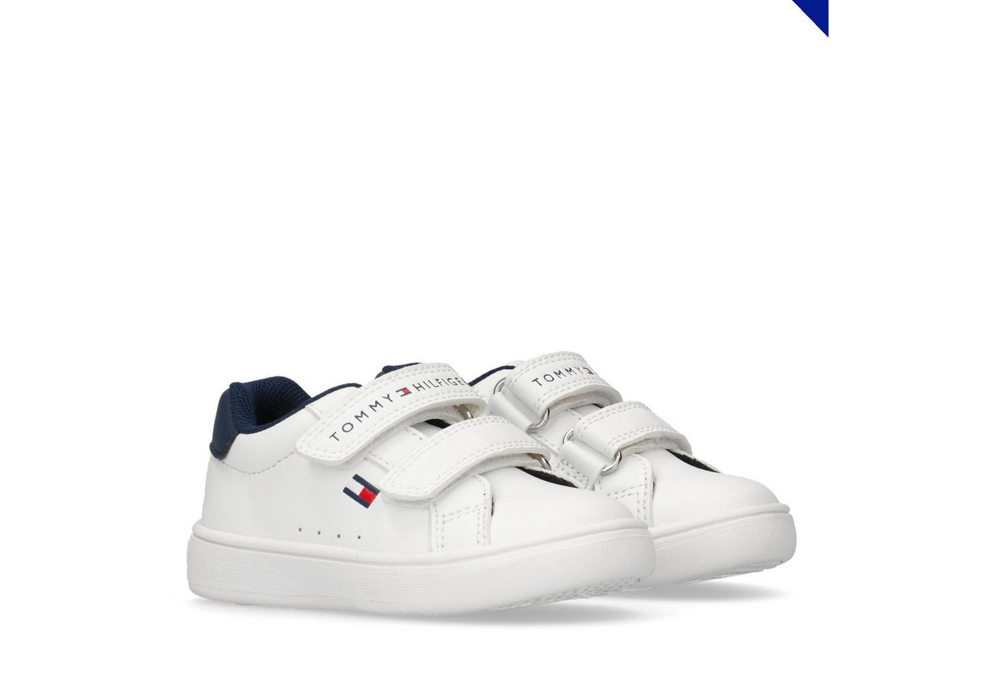 Tommy Hilfiger Sneaker Klettschuh, Freizeitschuh mit Logoverzierung (blau/weiß)