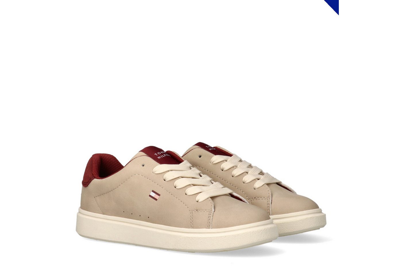 Tommy Hilfiger Sneaker Schnürer, Halbschuh, Kinderschuh mit Kontrastbesatz an der Ferse
