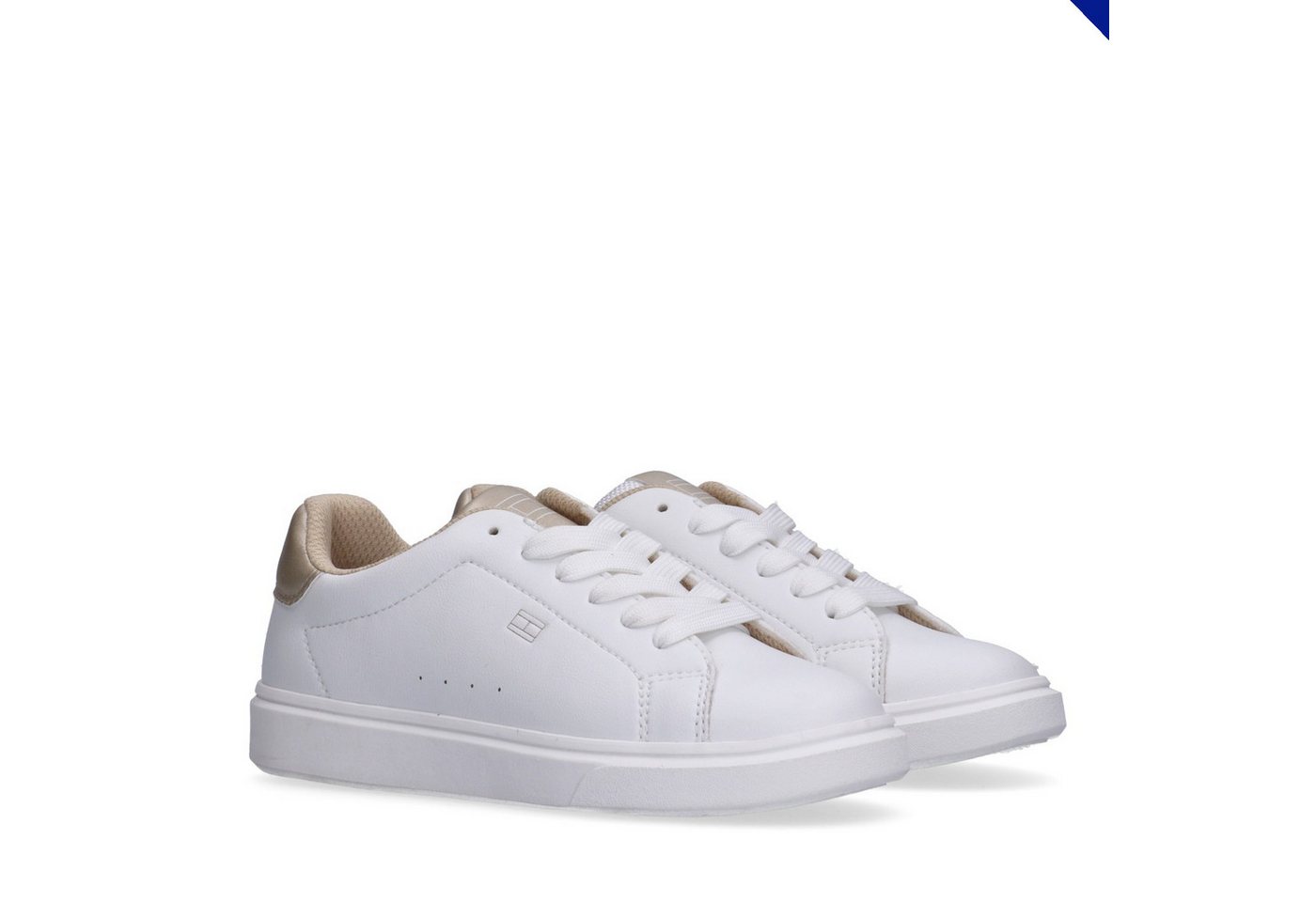 Tommy Hilfiger Sneaker Schnürschuh, Halbschuh, Capsule Sneaker mit farblicher Logoverzierung (weiß)