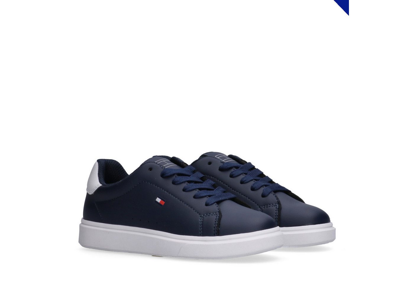 Tommy Hilfiger Sneaker Schnürschuh, Halbschuh Retro Sneaker mit Logoverzierung (blau/weiß)