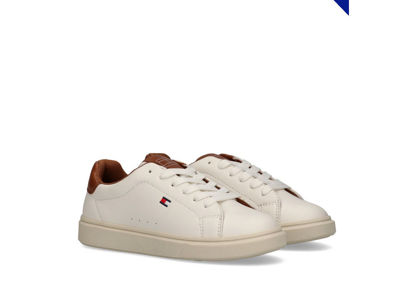 Tommy Hilfiger Sneaker Schnürschuh, Halbschuh Retro Sneaker mit Logoverzierung (weiß/braun)