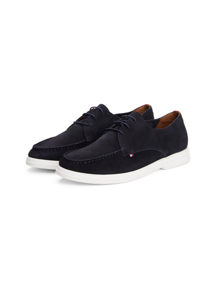 Tommy Hilfiger SUEDE MOC T DERBY Schnürschuh, Schnürschuh, Halbschuh, Businesschuh mit Mokassin-Naht (blau)