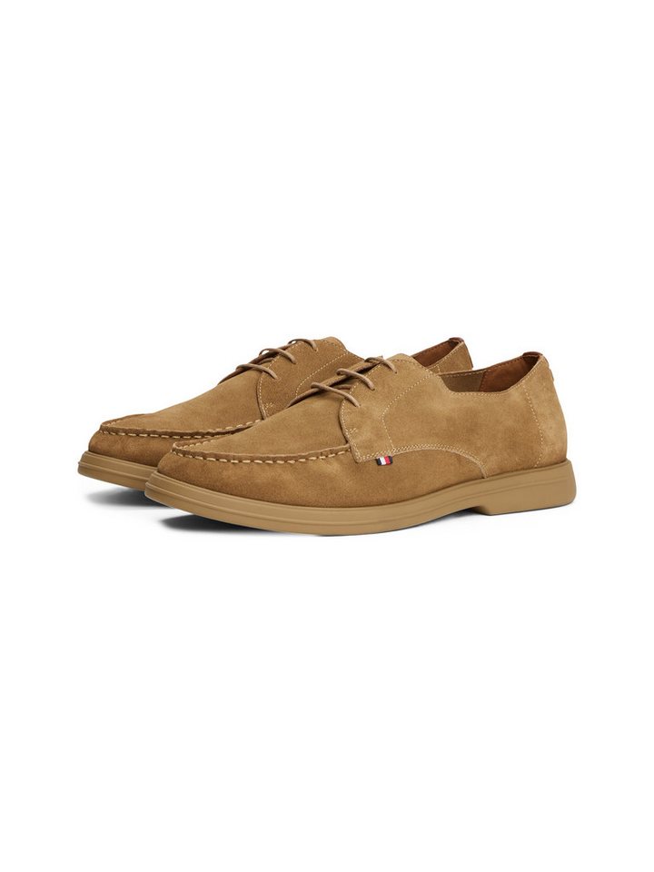 Tommy Hilfiger SUEDE MOC T DERBY Schnürschuh, Schnürschuh, Halbschuh, Businesschuh mit Mokassin-Naht