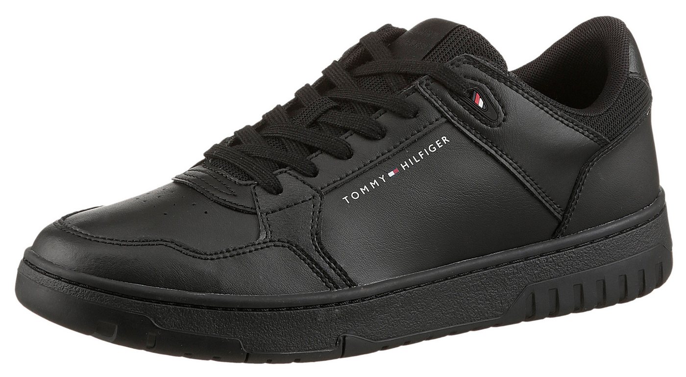 Tommy Hilfiger TH BASKET CORE LITE LTH MIX Sneaker, Freizeitschuh, Halbschuh, Schnürschuh mit Logoschriftzug (schwarz)