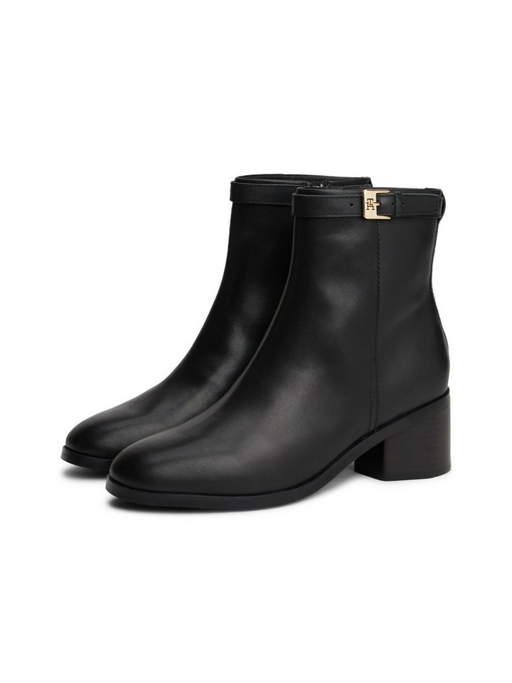 Tommy Hilfiger TH BUCKLE RIDING MID HEEL BOOTIE Stiefelette, Blockabsatz, Businesschuh in schmaler Form