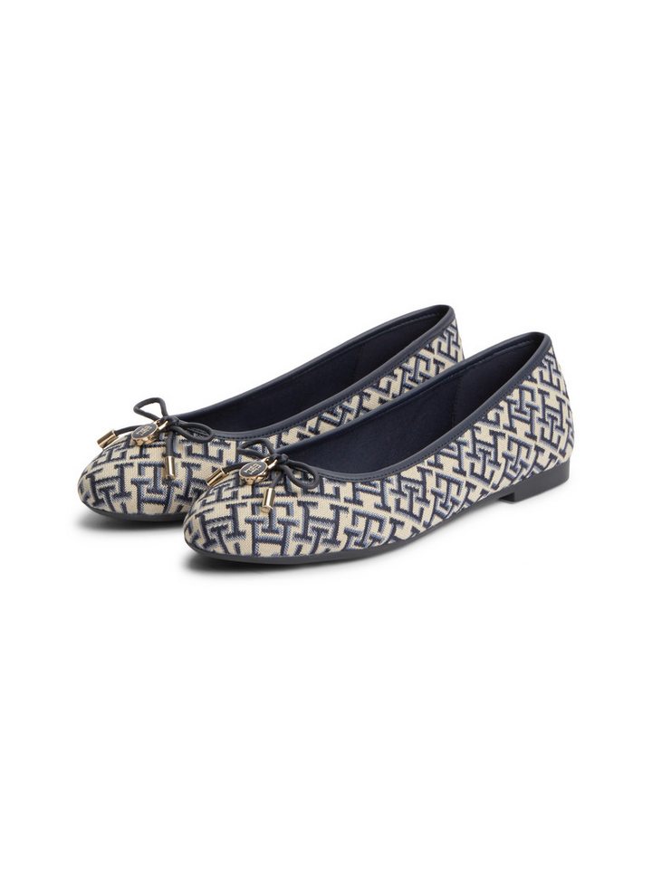 Tommy Hilfiger TH CHARM JACQUARD BALLERINA Ballerina Businessschuh, Schlupfschuh mit süßer Zierschleife