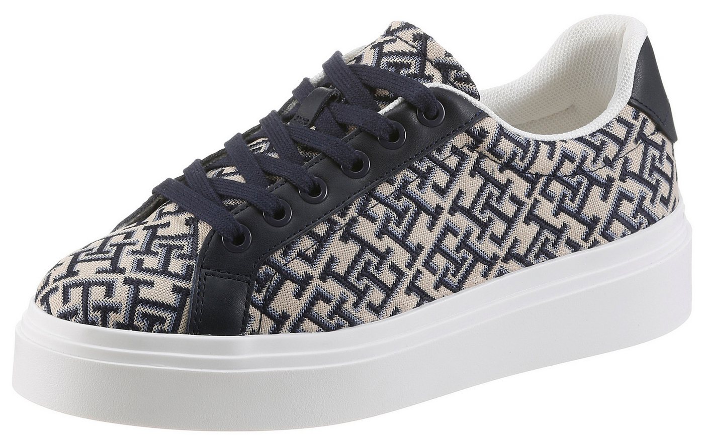 Tommy Hilfiger TH CHIC PLATFORM MONOGRAM Plateausneaker Freizeitzeitschuh, Halbschuh, Schnürschuh mit Allover-Logodruck