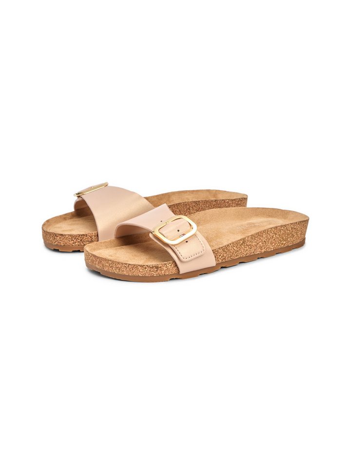 Tommy Hilfiger TH CLASSIC CORK SANDAL PEARL LTH Pantolette Strandschuh, Pool Slides, Flat mit Logoemblem (beige)