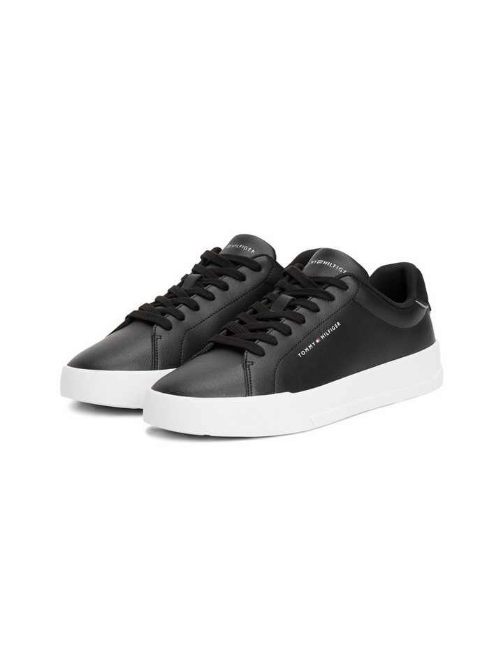 Tommy Hilfiger TH COURT LTH DETAIL ESS Sneaker, Freizeitschuh, Halbschuh, Schnürschuh mit seitlichem Logoschriftzug