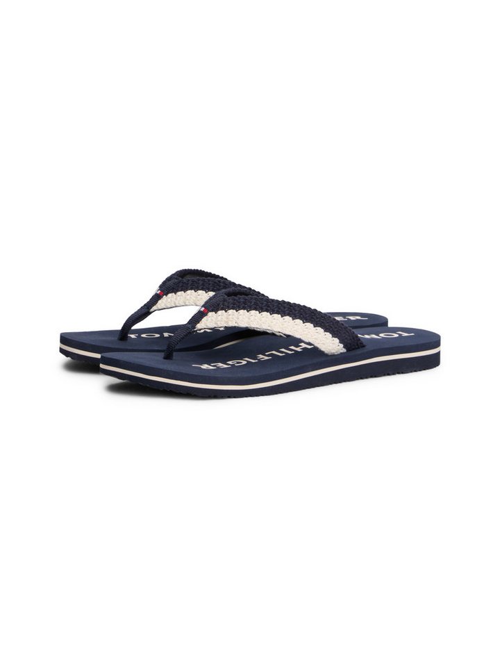 Tommy Hilfiger TH CROCHET SUMMER SANDAL Zehentrenner Dianette, Strandschuh in sommerlicher Häkeloptik