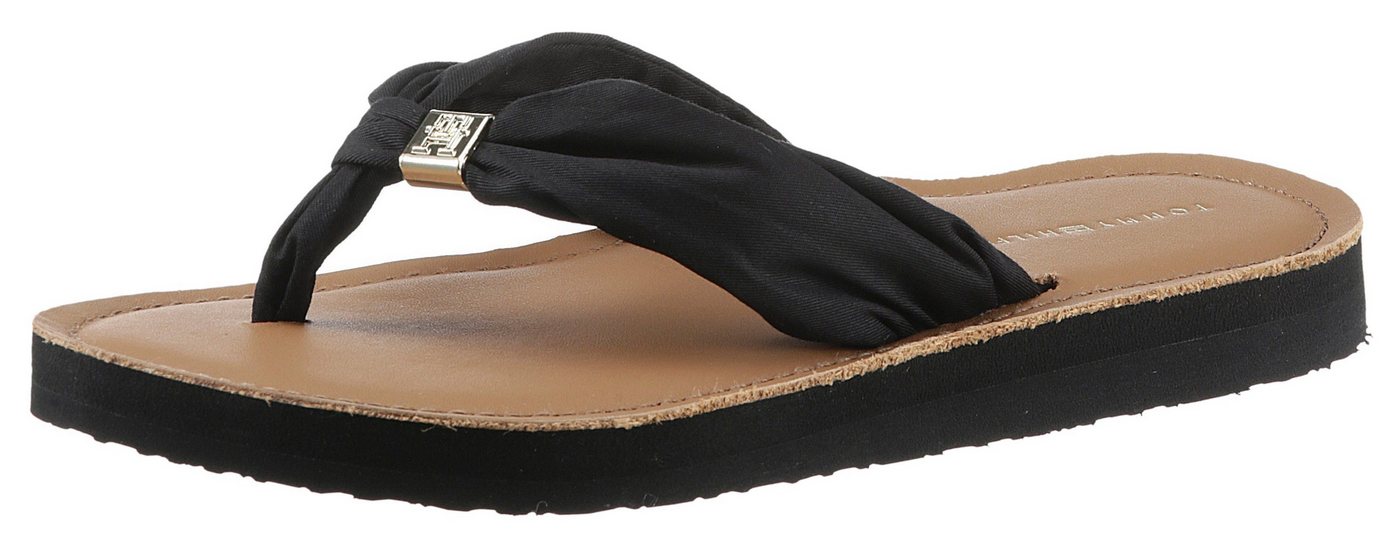 Tommy Hilfiger TH ELEVATED BEACH SANDAL Zehentrenner, Sommerschuh, Bequemschuh, Flats, Schlappen mit TH-Schmuckelement