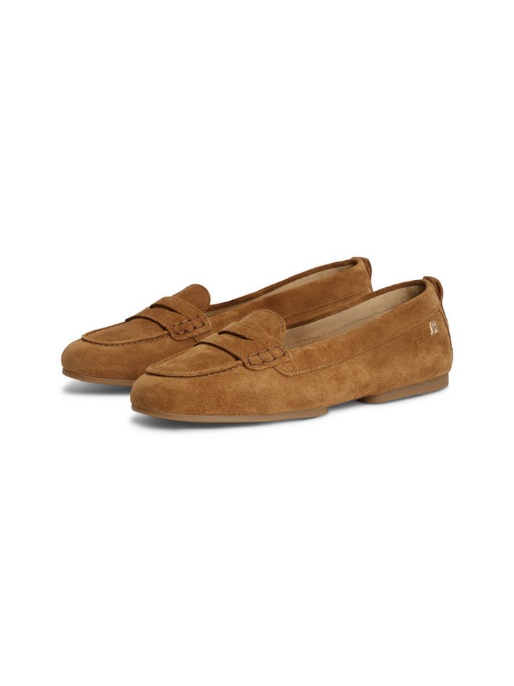 Tommy Hilfiger TH FLEX SUEDE LOAFER BALLERINA Loafer Schlupfschuh, Slipper, Pennyloafer im Mokassin-Stil (braun)