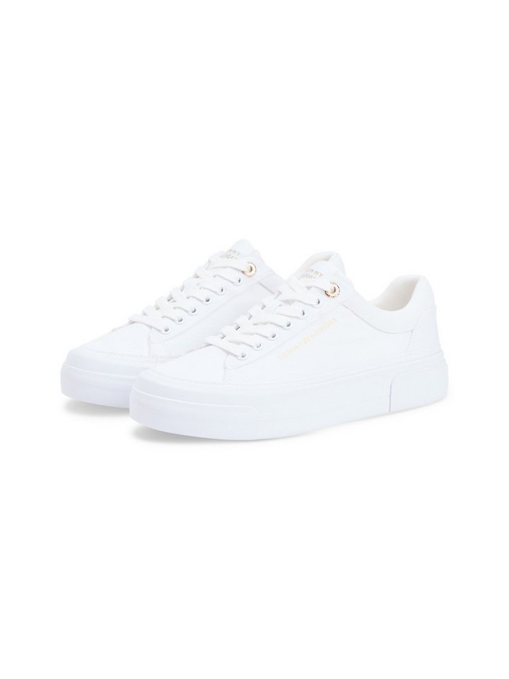 Tommy Hilfiger TH FOXING PLATFORM CANVAS Plateausneaker Freizeitschuh, Schnürschuh, Halbschuh mit Schaftrand-Polsterung