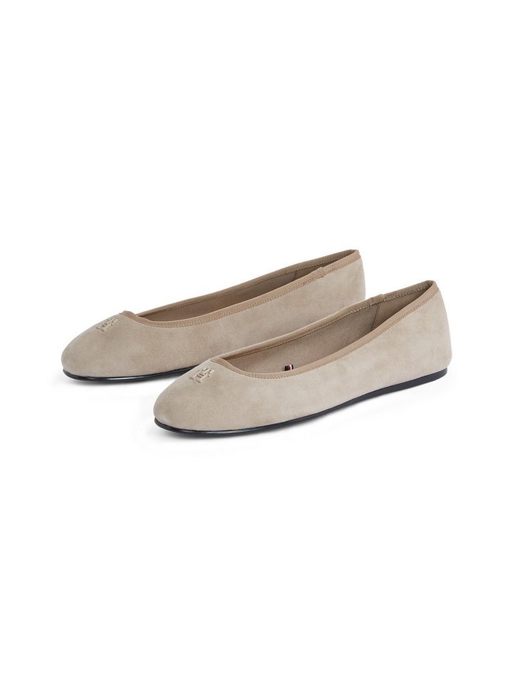 Tommy Hilfiger TH HARDWARE SUEDE BALLERINA Ballerina, Flats, Businessschuh, Bequemschuh, Schlupfschuh mit TH-Logo