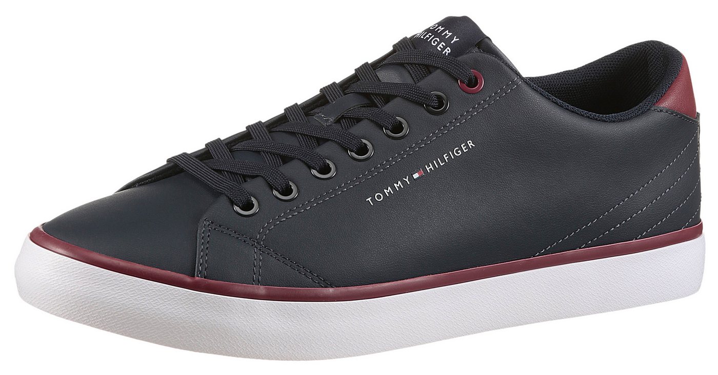Tommy Hilfiger TH HI VULC CORE LOW LEATHER Sneaker, Freizeitschuh, Halbschuh, Schnürer mit gepolstertem Schaftrand (blau)