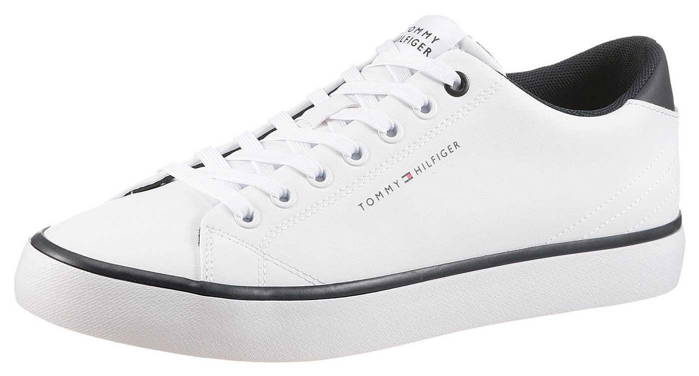 Tommy Hilfiger TH HI VULC CORE LOW LEATHER Sneaker, Freizeitschuh, Halbschuh, Schnürer mit gepolstertem Schaftrand
