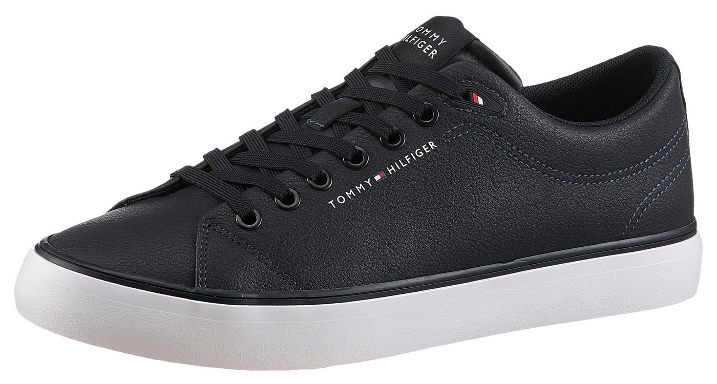 Tommy Hilfiger TH HI VULC CORE LOW LTH II ESS Sneaker, Freizeitschuh, Halbschuh, Schnürer in schmaler Form (blau)