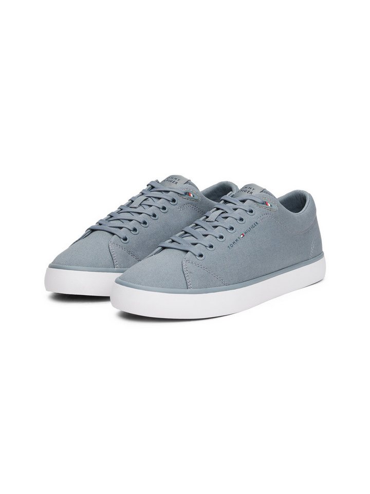 Tommy Hilfiger TH HI VULC LOW CORE CANVAS Sneaker, Freizeitschuh, Halbschuh, Schnürer mit weich gepolstertem Schaftrand (grau)